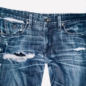 Guess Slim Straight Distressed Jeans-Los Angeles 1981